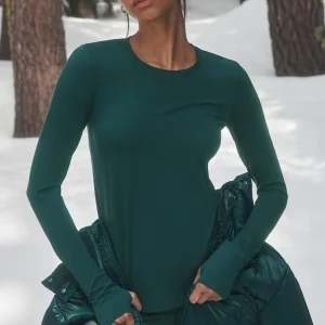 Airbrush Winter Warm Nocturne Long Sleeve - Midnight Green