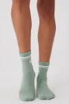 Unisex Half-Crew Throwback Sock - Icy Sage/White