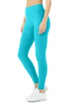 High-Waist Alosoft Flow Legging - Bright Aqua Heather