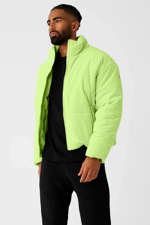 Corduroy Stage Puffer - Celery