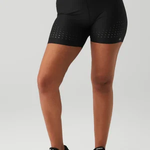 5 Airlift High-Waist Laser Cut Speedy Short - Black