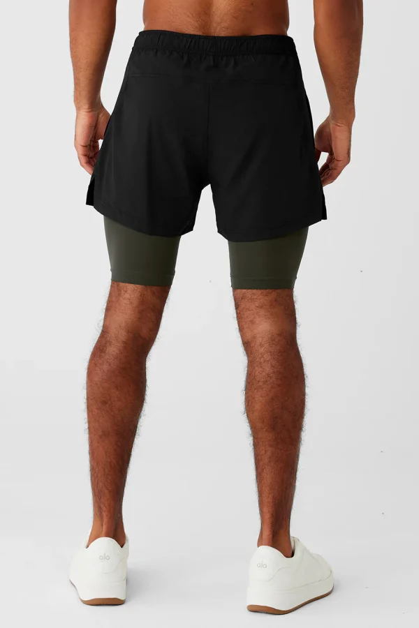 5 Revival 2-in-1 Short - Black/Stealth Green