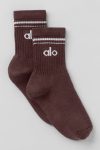 Unisex Half-Crew Throwback Sock – Brownstone/White