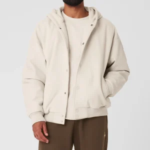 Select Hooded Bomber Jacket - Bone