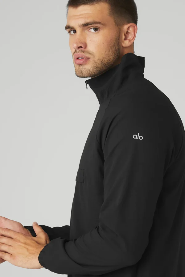 Ripstop 1/4 Zip On-Set Jacket - Black