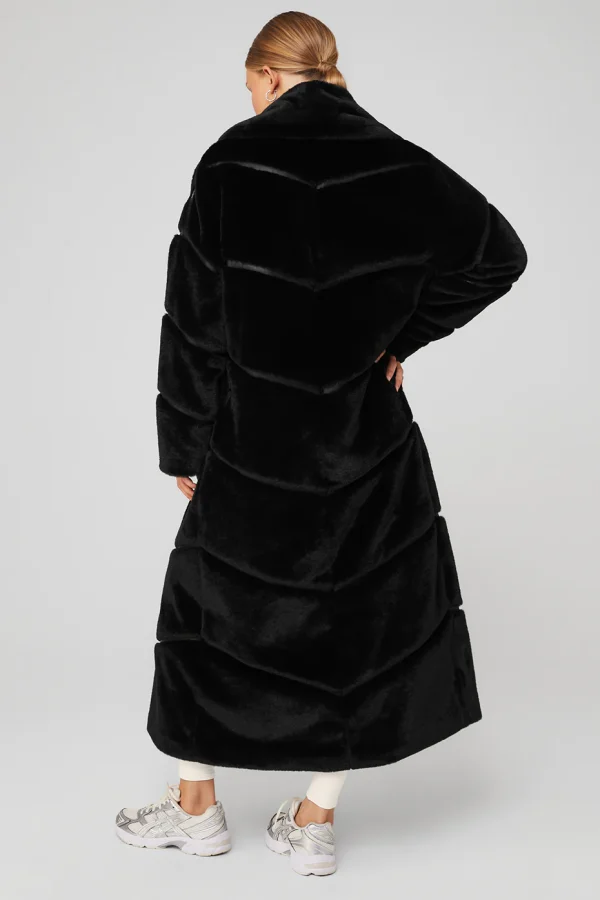 Faux Fur Cascade Jacket - Black