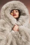 Opulent Faux Fur Statement Jacket - Oat