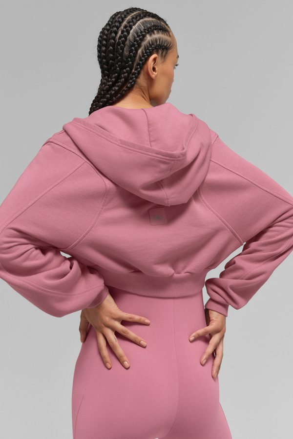 Sweet Escape Zip Up Hoodie – Pink Wild Rose