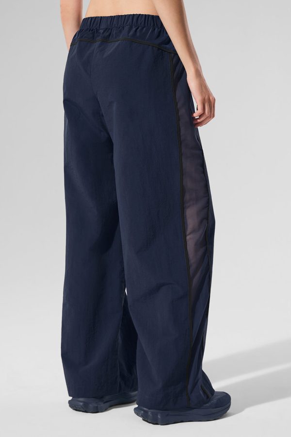 High-Waist Origin Wide Leg Track Pant ?C Navy/Black