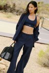 High-Waist Origin Wide Leg Track Pant ?C Navy/Black