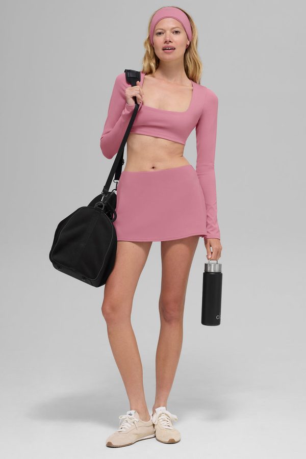 ALO Softsculpt Precision Long Sleeve Bra – Pink Wild Rose