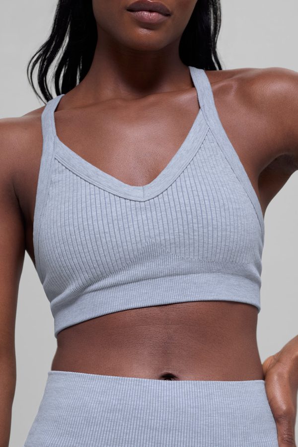 Seamless Two Tone Rib Bra ?C Winter Frost Heather