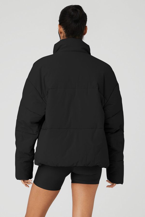 Stretch Woven Street Puffer ?C Black