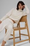 Waffle Weekend Escape Mock Neck Long Sleeve ?C Ivory