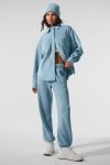 Ribbed Velour Mountain Side Shacket ?C Celestial Blue