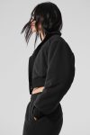 Polar Fleece Cropped Wintry Mix Jacket ?C Black
