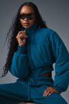 Polar Fleece Cropped Wintry Mix Jacket ?C Eclipse Blue