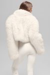 Opulent Faux Fur Cropped Jacket ?C Ivory