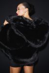Opulent Faux Fur Statement Jacket ?C Black