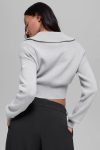 Scholar Knit Cropped Full Zip Jacket ?C Athletic Heather Grey