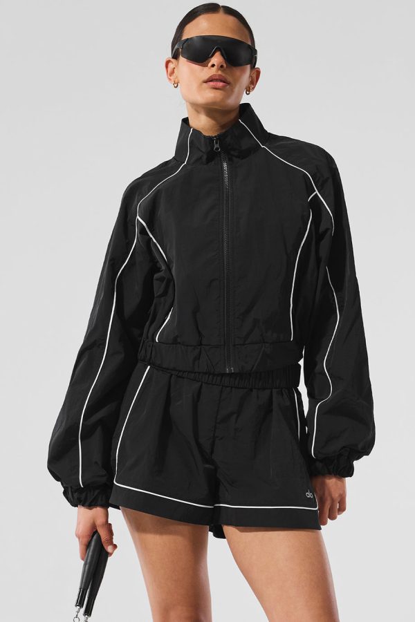 Motivate Full-Zip Track Jacket ?C Black/White