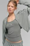 Cropped Breezy Full-Zip Cover Up ?C Lunar Grey