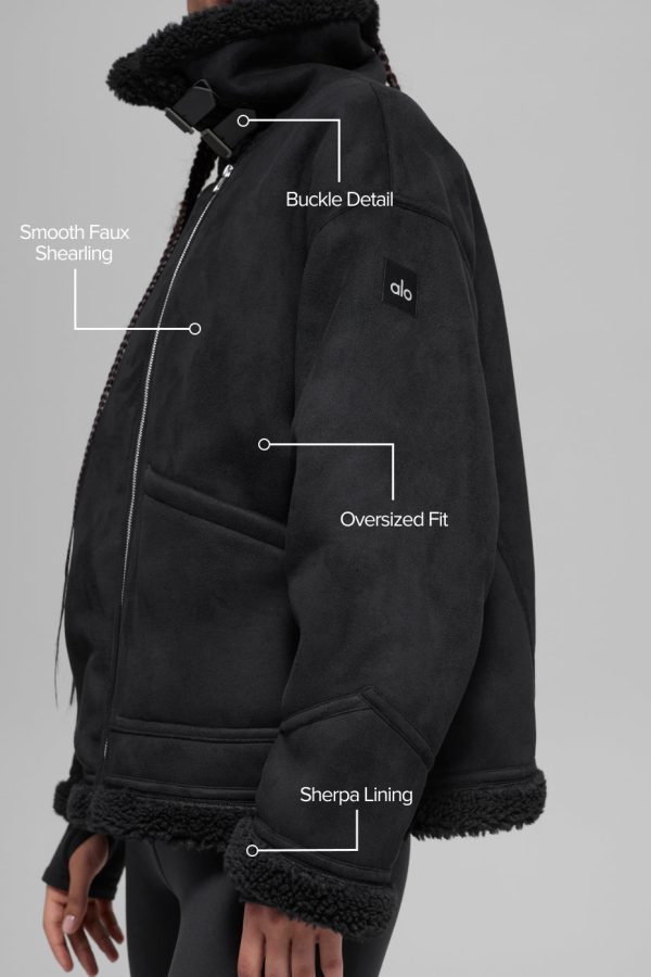 Faux Shearling Grand Jacket ?C Black