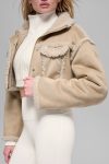 Faux Shearling Snowfall Cropped Jacket ?C Woodland Tan