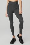 Pinstripe Jacquard Extreme High-Waist Legging ?C Anthracite/Black