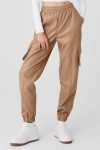 Faux Leather Power Hour Jogger ?C Toasted Almond