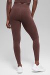 Seamless High-Waist Two Tone Rib Legging ?C Brownstone Heather