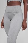 Seamless High-Waist Two Tone Rib Legging ?C Light Misty Grey Heather