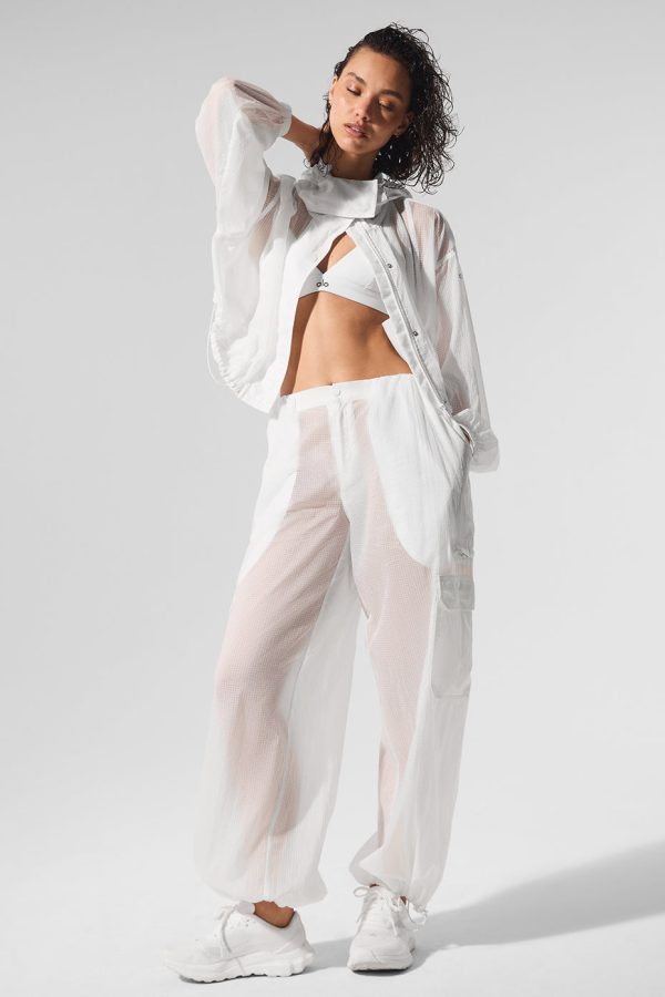 Sheer Game Time Wide Leg Jogger ?C White